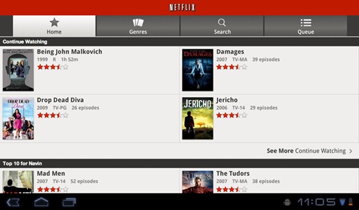 Netflix App Support For Android Honeycomb