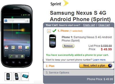 Amazon's Price Cut Google Nexus S 4G For Sprint