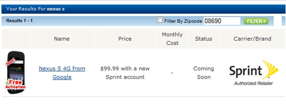 Sprint's Nexus S 4G For $99 At Wirefly