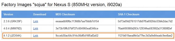 Nexus-S-Sojua-Andorid 4.1.2-Factory-Image