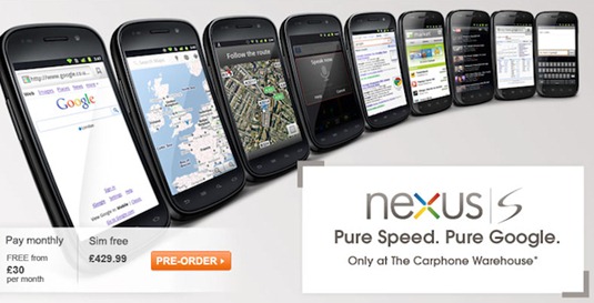 Nexus S pricing at Carphone Warehouse