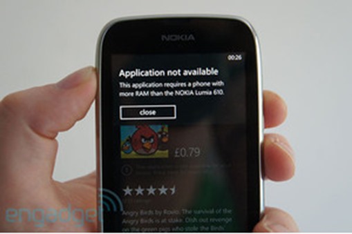 No Angry Birds For Nokia Lumia 610