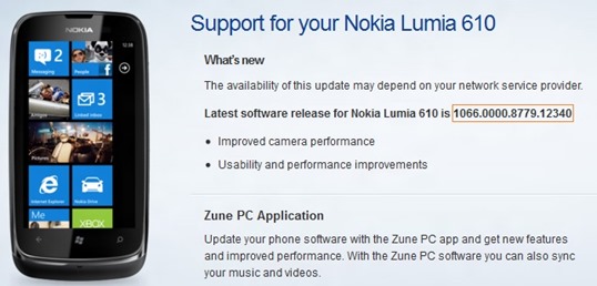 Nokia Lumia 610 Update v8779.12340