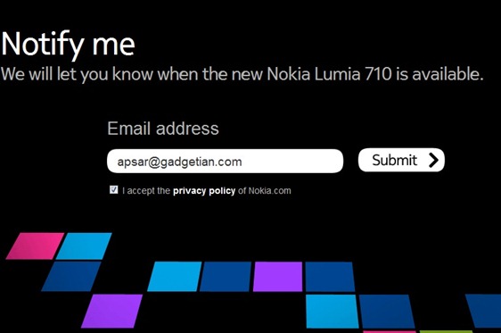 Nokia Lumia 710’s Sign-Up Page Live On Nokia U.S. Website