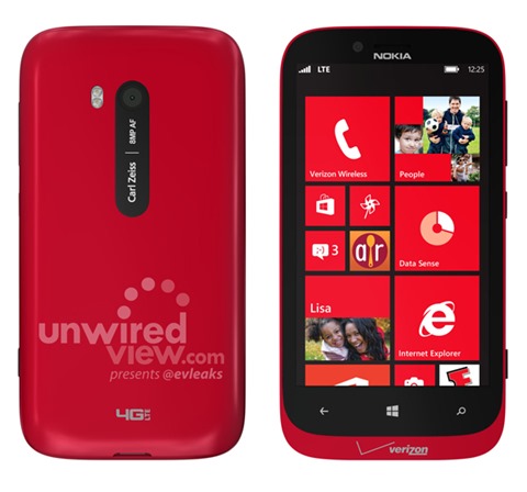 Verizon Nokia Lumia 822 Red