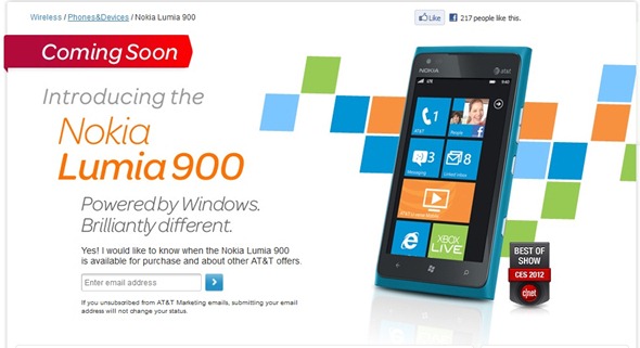 Nokia Lumia 900 “Coming Soon” To AT&T