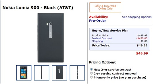 AT&T's Lumia 900 For $49 at Wirefly