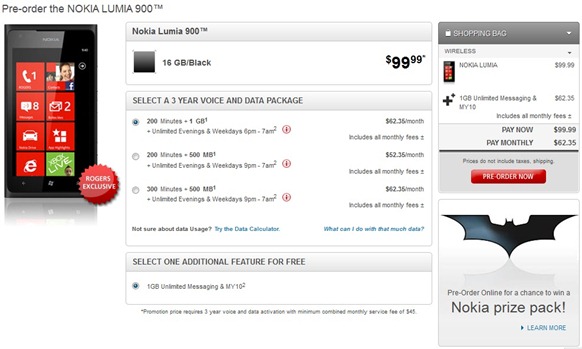 Nokia Lumia 900 Up For Pre-Order By Rogers 