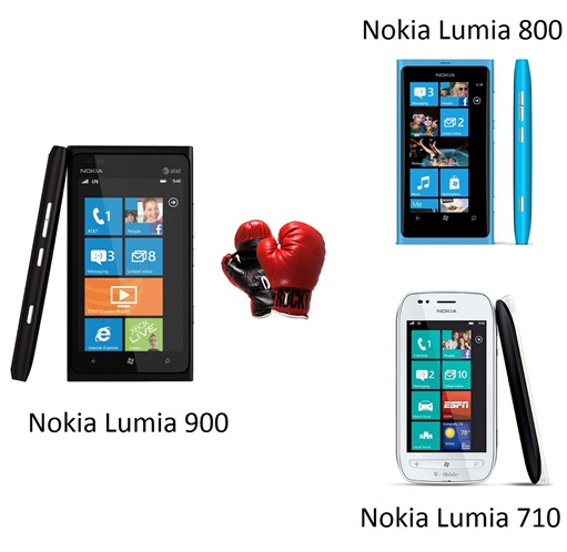 Nokia Lumia 800 Vs. Nokia Lumia 900 Vs. Nokia Lumia 710