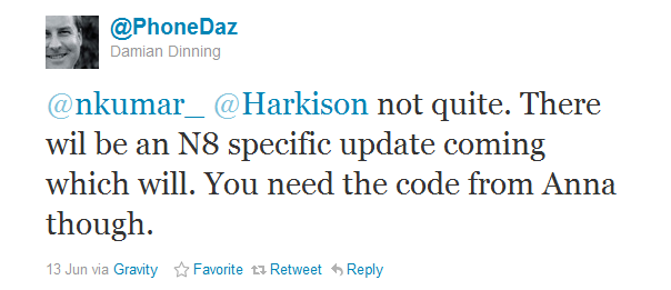 Nokia N8 Cam 30fps update tweet
