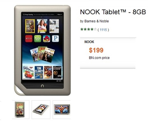 Nook Tablet 8GB For $199