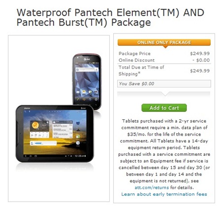 AT&T Pantech Element and Burst For $249.99