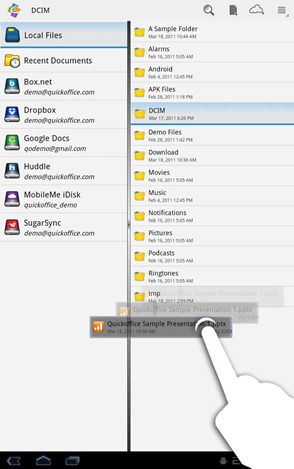 QuickOffice Pro HD App For Honeycomb