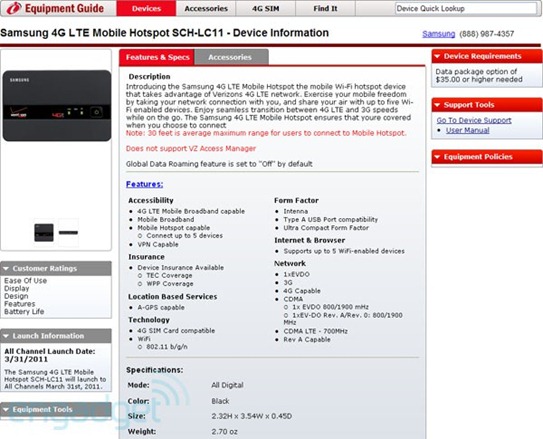 Verizon's Samsung 4G LTE Mobile Hotspot Release Date