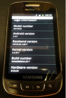 Samsung Admire SCH-R720 Leaked Image