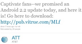Samsung Captivate Androi Froyo Update