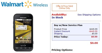 Samsung Conquer 4G For Free At Walmart