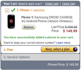 Samsung Droid Charge's Heavy Price Cut At Amazon