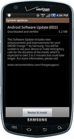 Verizon Droid Charge's ED2 Software Update
