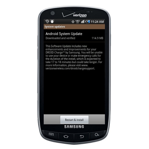 Samsung Droid Charge Gets Android 2.3 Gingerbread Update