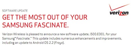 Froyo Update For Samsung Fascinate Verizon