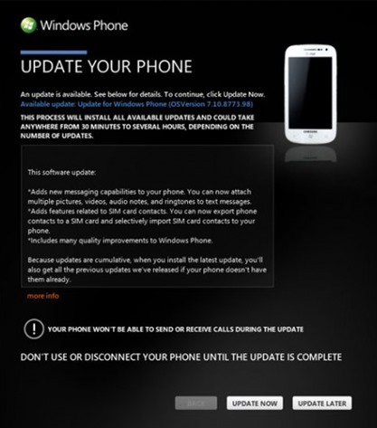 AT&T Samsung Focus 2 Tango 8773 Update