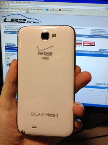 Samsung Galaxy Note II With Verizon Branding
