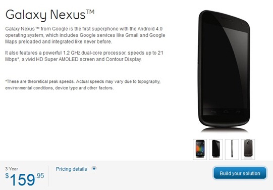 Samsung Galaxy Nexus For Bell