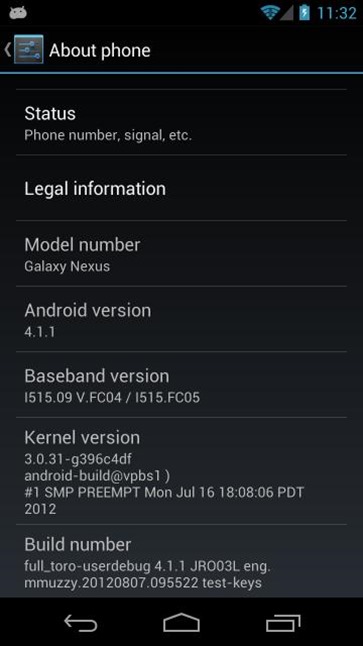 Android 4.1.1 JRO03L ROM For Galaxy Nexus 4G LTE