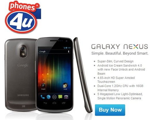 Samsung Galaxy Nexus On Sale By Phones4U UK