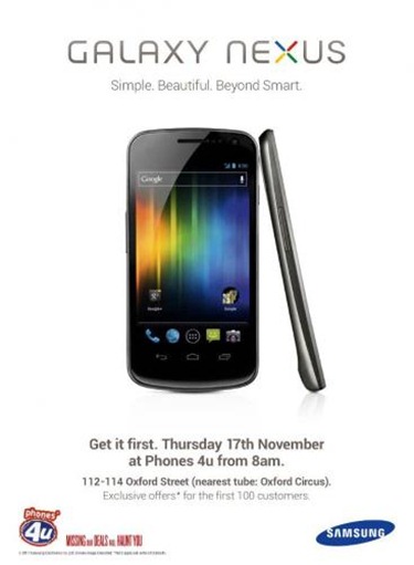 Samsung Galaxy Nexus On Sale By Phones4U UK