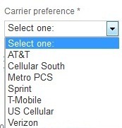 Samsung Galaxy Nexus Sign-up Page Pops Up