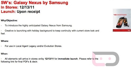 Samsung Galaxy Nexus On Dec. 13th
