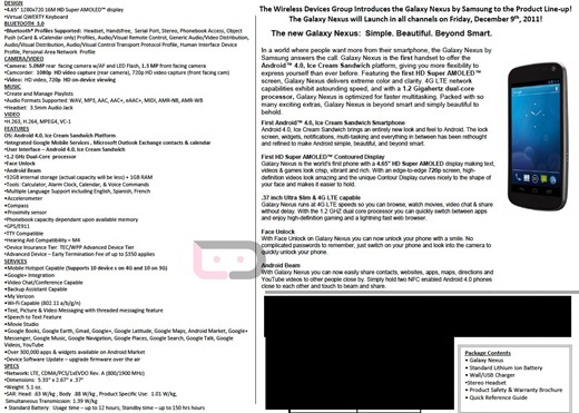 Samsung Galaxy Nexus Specs