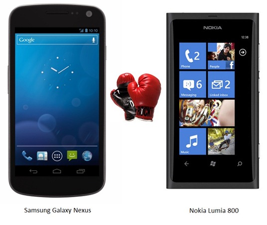 Samsung Galaxy Nexus vs. Nokia Lumia 800