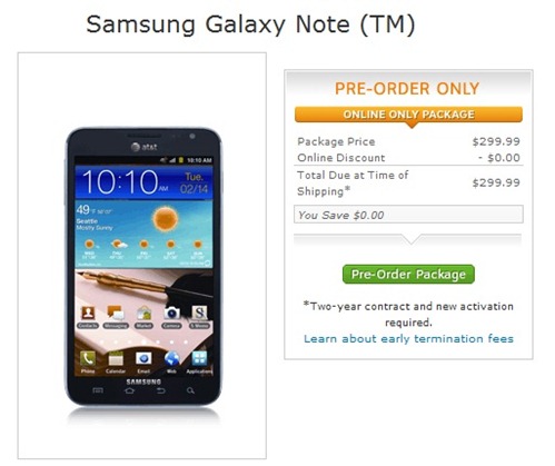 AT&T Samsung Galaxy Note Pre-Sale