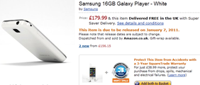 Samsung Galaxy Player For Pre-Order At AmazonUK