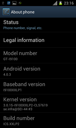 Samsung Galaxy S II Android 4.0.3 ICS ROM I9100XXLP2