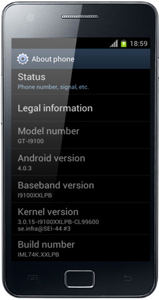 Galaxy S II Android 4.0.3 ICS I9100XXLPB 