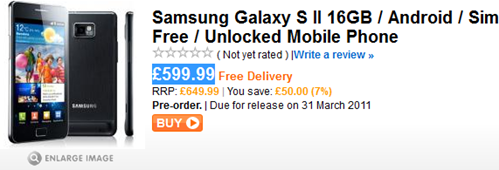 Samsung Galaxy S II Play.Com Pricing