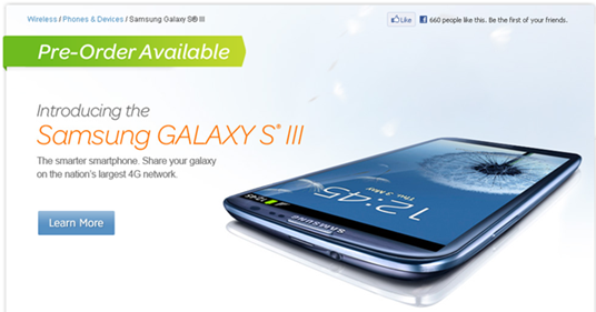 AT&T’s Samsung Galaxy S III For Pre-Order