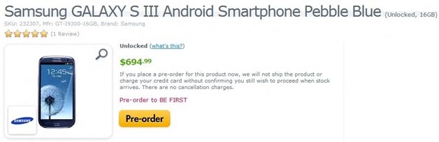 Samsung Galaxy S III GT-I9300 Pre-Order At Expansys
