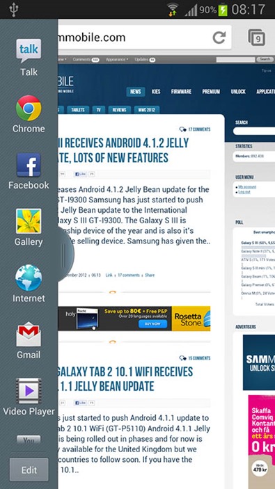 Samsung Galaxy S III Multi Window