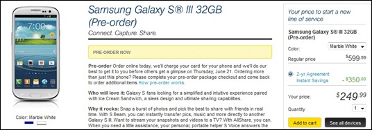 Sprint’s Galaxy S III 32GB Pre-Order