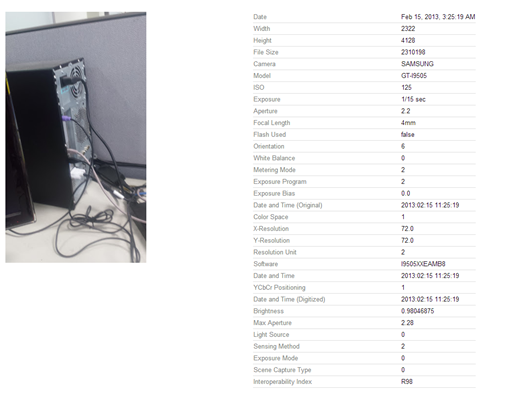 Galaxy S IV GT-I95050 Camera Sample