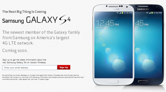 Verizon Galaxy S4 Sign-Up