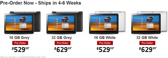 Samsung Galaxy Tab 10.1 LTE Pre-Order At Verizon
