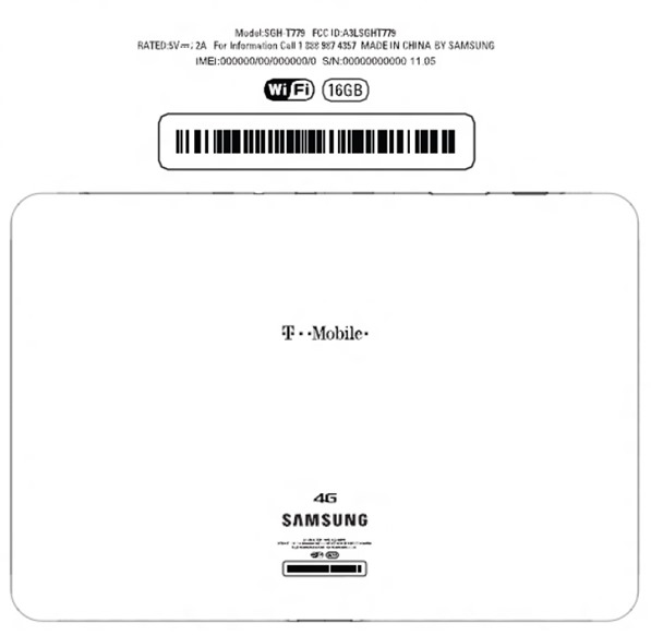 Galaxy Tab 2 10.1 For T-Mobile (SGH-T779) Hits FCC