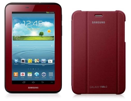 Samsung Galaxy Tab 2 7.0 Garnet Red with Cover