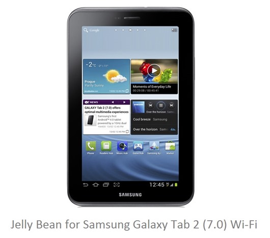 Jelly Bean for Galaxy Tab 2 7.0 Wi-Fi 